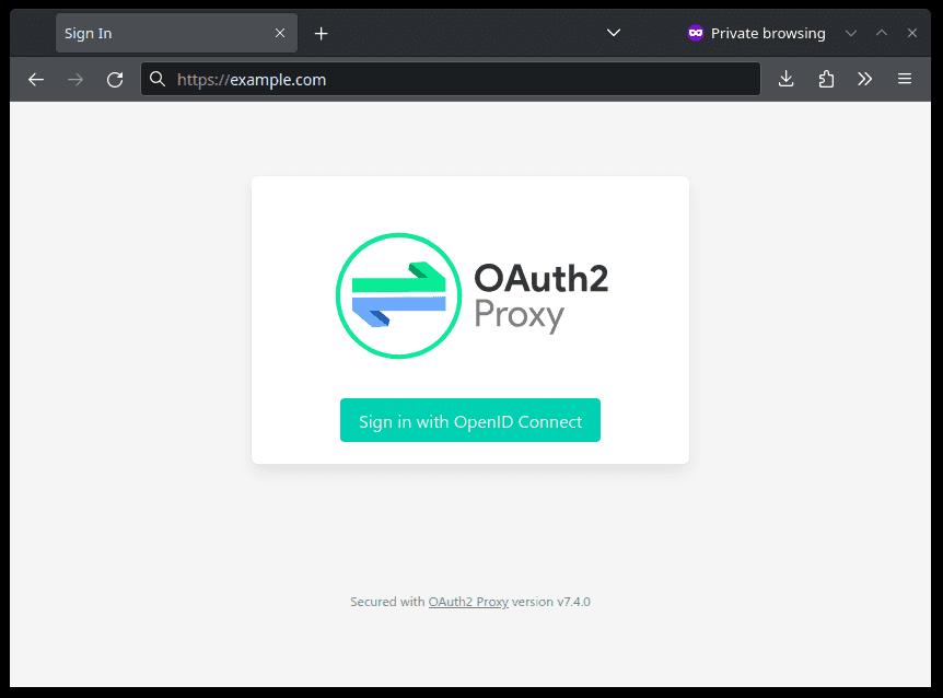 A screenshot showing the OAuth2 Proxy sign_in page.